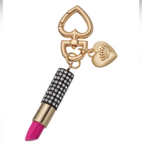🩷PRICE IS FIRM🩷Juicy Couture Rhinestones Lipstick Key Chain NWT HTF Y2K Vintage - Picture 3 of 8